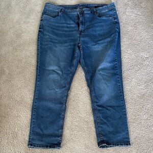 Dark Blue Straight Leg Jeans